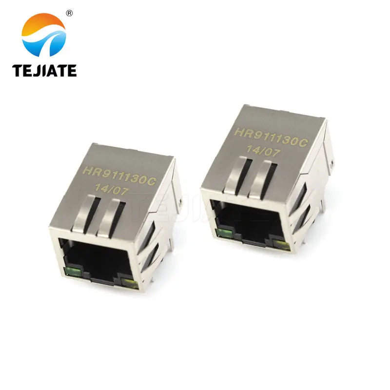 10PCS HR911130C HY911130C horizontal filter with lamp and shrapnel RJ45 gigabit network port