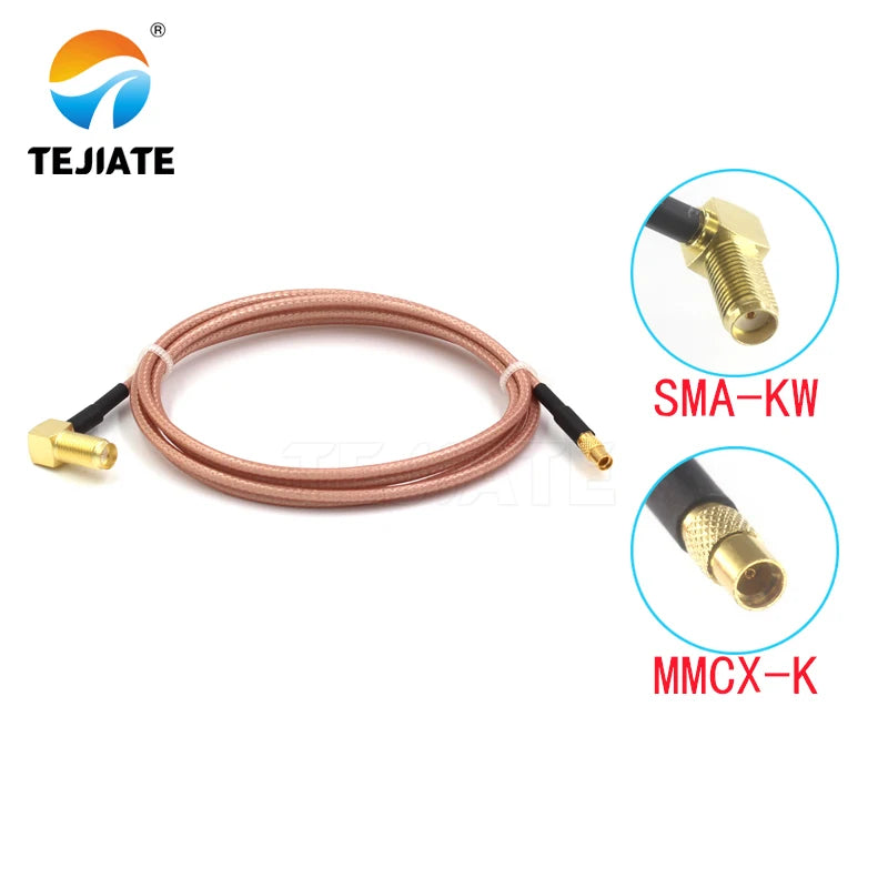 1PCS TEJIATE Adapter Cable MMCX To SMA Type MMCXK Convert SMAKW 8-90CM 1M 1.5M 2M Length Connector RG316 Wire