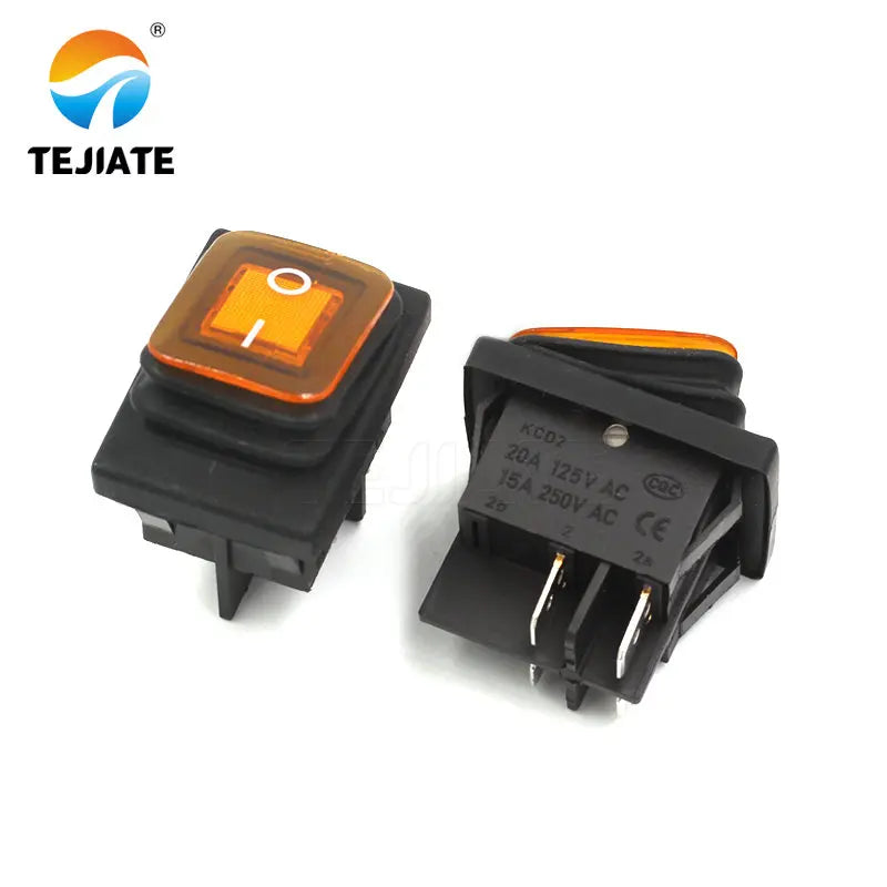 1PCS Toggle Switch KCD4 Ship-type Rocker Switch 4/6 Feet 2/3 Gear Waterproof Boat Shaped High Current Power Microswitch