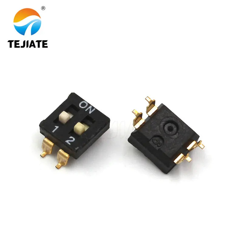 5PCS Toggle Switch Patch Flat Pulling DIP Snap Switches 2.54MM 1/2/3/4/5/6/8/10P Black Dial Address Switch