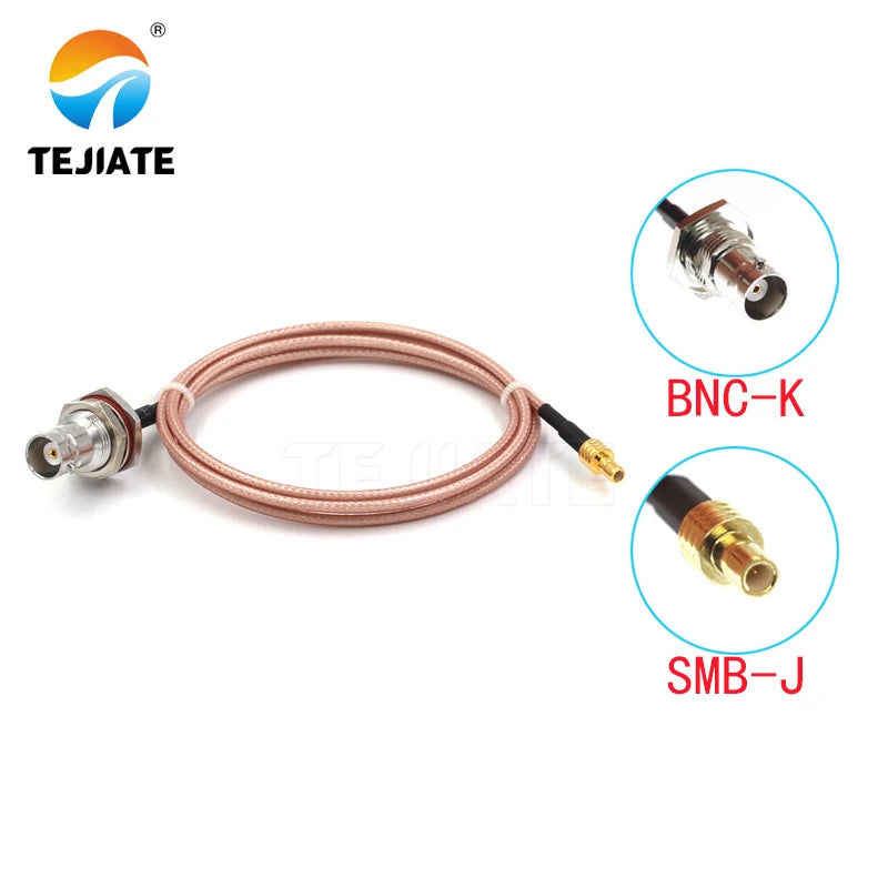 1PCS TEJIATE Adapter Cable SMB To BNC Type SMBJ Convert BNCK 8-90CM 1M 1.5M 2M Length Connector RG316 Wire