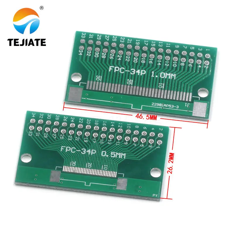 1pcs Double Side 0.5mm 1mm FFC FPC 6 8 10 12 20 30 40 50 60 Pin to 2.54mm FPC/FFC SMT Adapter Socket Plate PCB Board connector