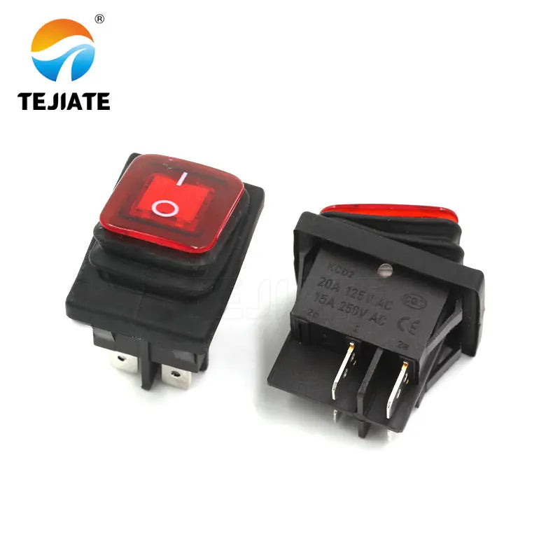 1PCS Toggle Switch KCD4 Ship-type Rocker Switch 4/6 Feet 2/3 Gear Waterproof Boat Shaped High Current Power Microswitch