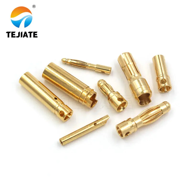 10PCS 2.0 3.5 4.0 5.5MM Banana Plug Aircraft Model 30/45/100A Gold-plated 7U Multi Axis Connector For Electric Model Motor