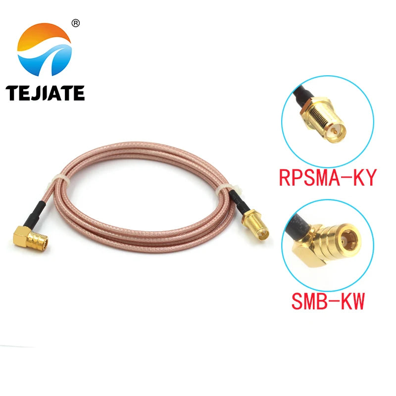 1PCS TEJIATE Adapter Cable SMB To RPSMA Type SMB-KW Convert RPSMA-KY 8-90CM 1M 1.5M 2M Length Connector RG316 Wire