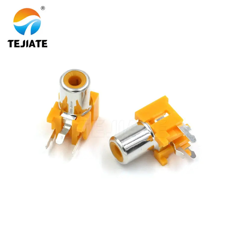 5PCS RCA Lotus Socket 1/4 Hole AV Base Connector Three Feet Adapter Audio Signal Input Socket
