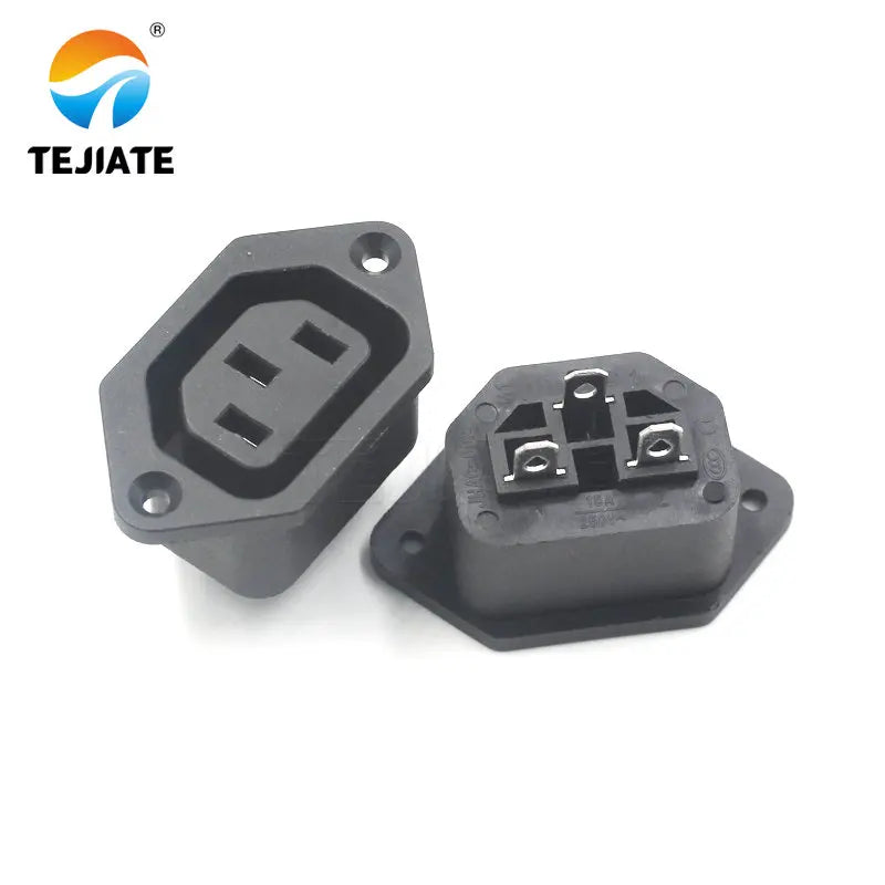 1PCS AC Three-core Plug Three-hole Socket Male/Female Header Charge-line Power-wire Pure Copper