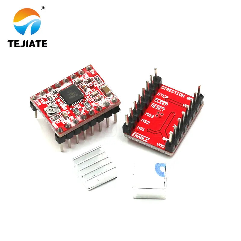 1PCS A4988 Stepper Motor Driver Module 3D Printer Modular Accessories With Cooling Fin