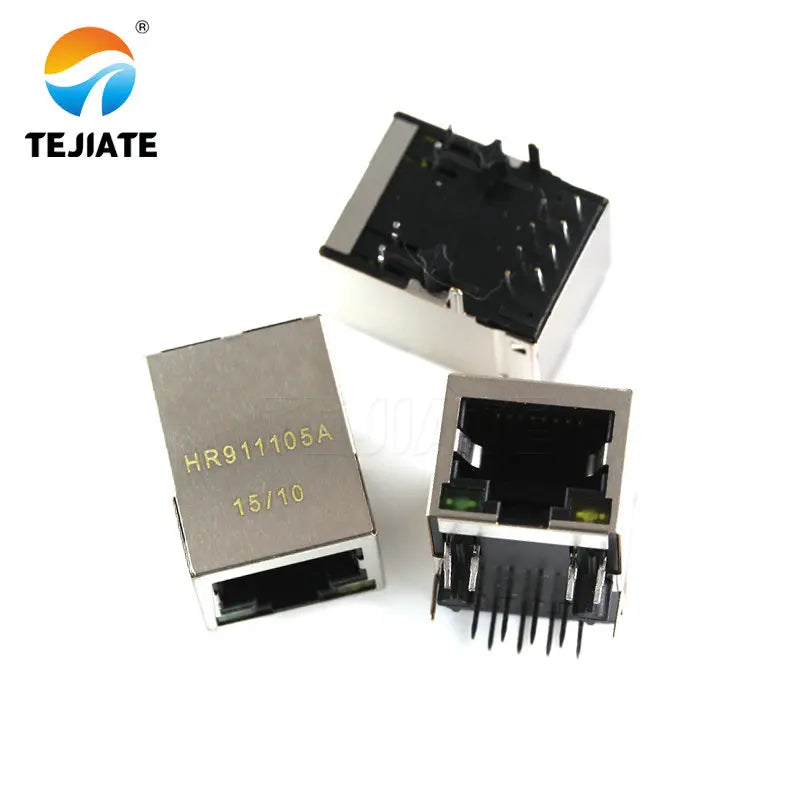 10PCS HR911105A RJ45 network isolation transformer filter with light socket