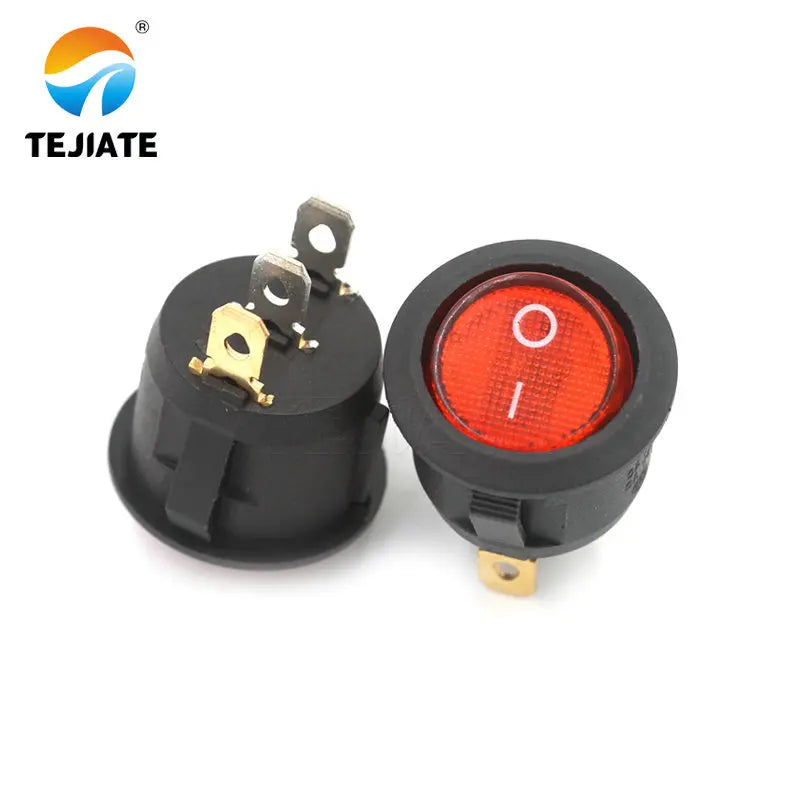 5PCS Ship Type Power Switch Boat Shaped Round Rocker Switch 2/3/4 Feet Red/Green/White/Black Press button 6A 250V Open Hole 20MM