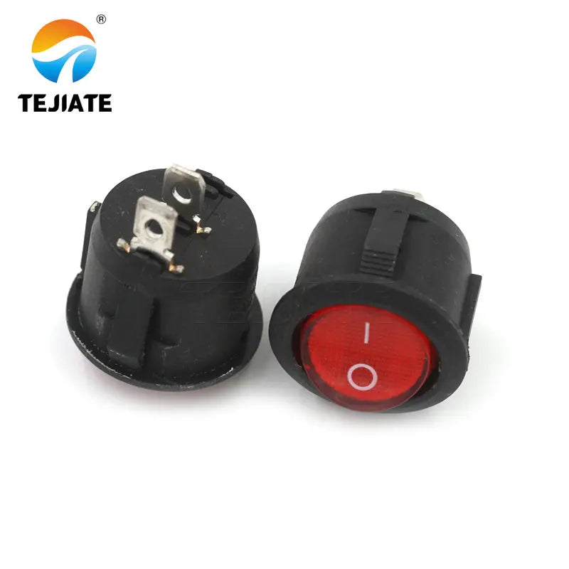 5PCS Ship Type Power Switch Boat Shaped Round Rocker Switch 2/3/4 Feet Red/Green/White/Black Press button 6A 250V Open Hole 20MM