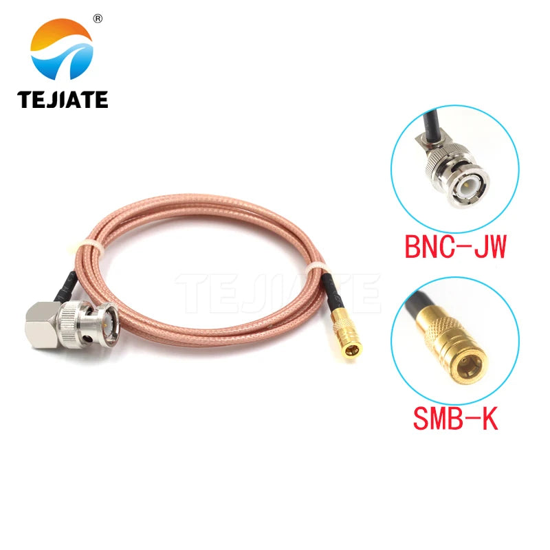 1PCS TEJIATE Adapter Cable BNC To SMB Type BNCJW Convert SMBK 8-90CM 1M 1.5M 2M Length Connector RG316 Wire