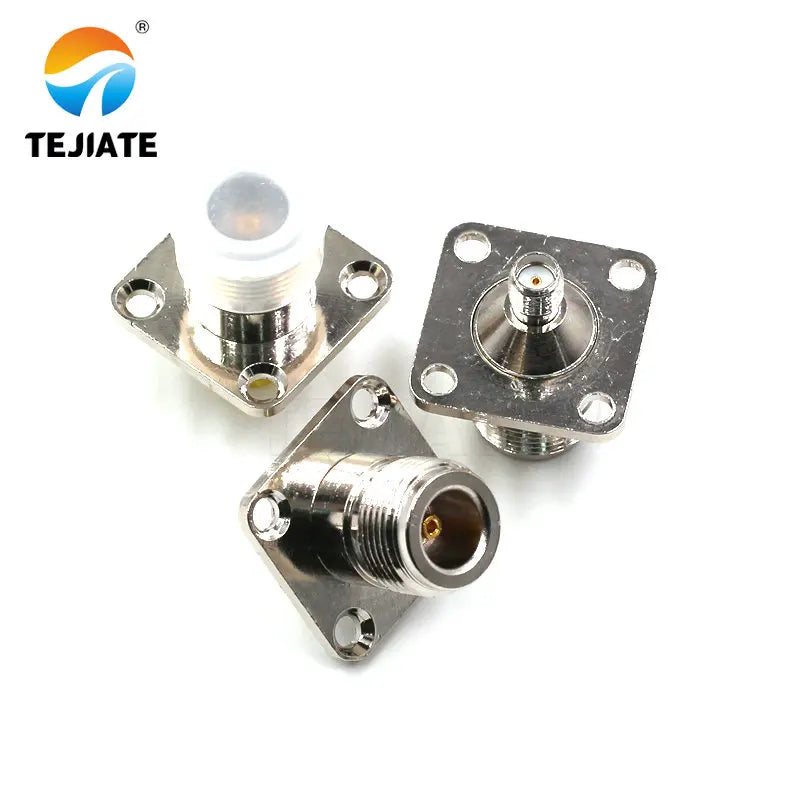 2PCS RF Connector N/SMA-KKF N-Type Female To SMA Female Header Flanged Fixing Plate 25 * 25MM Multifunctional Adapter