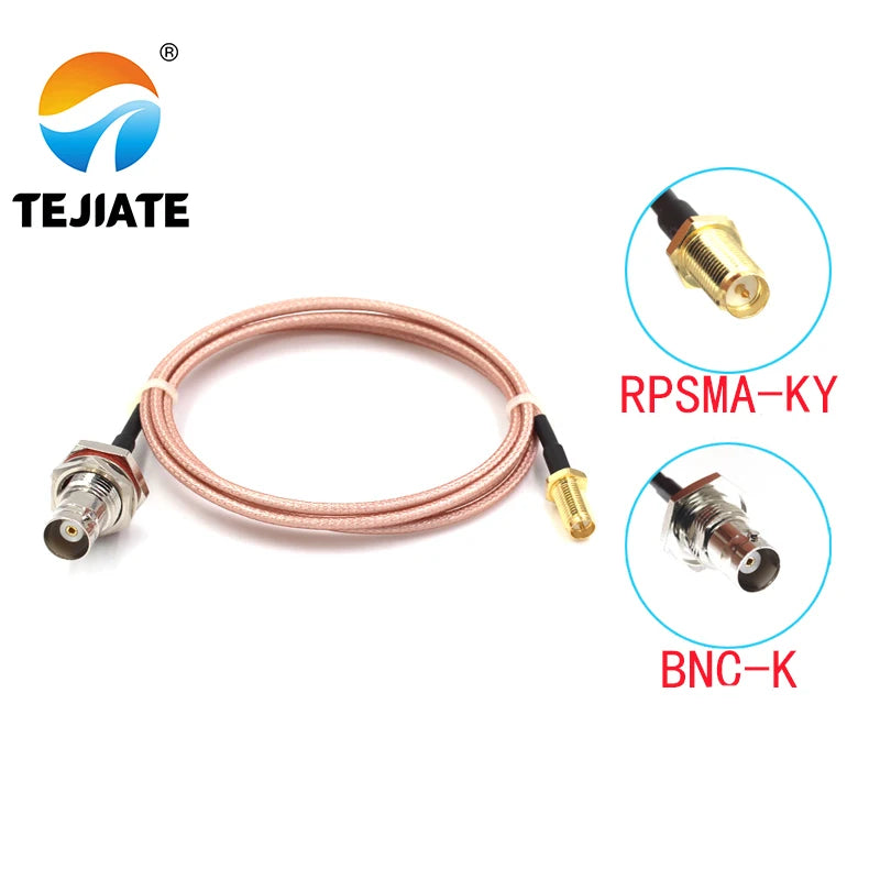 1PCS TEJIATE Adapter Cable BNC To RPSMA Type BNC-K Convert RPSMA-KY 8-90CM 1M 1.5M 2M Length Connector RG316 Wire