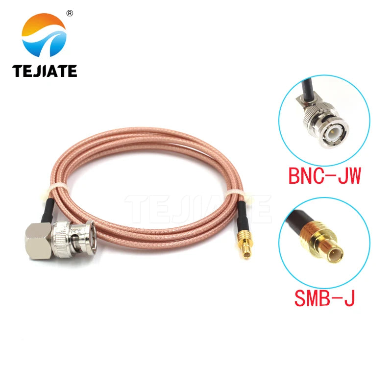 1PCS TEJIATE Adapter Cable BNC To SMB Type BNCJW Convert SMBJ 8-90CM 1M 1.5M 2M Length Connector RG316 Wire