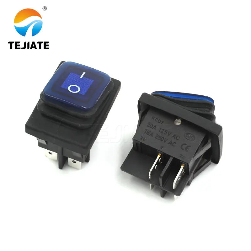 1PCS Toggle Switch KCD4 Ship-type Rocker Switch 4/6 Feet 2/3 Gear Waterproof Boat Shaped High Current Power Microswitch