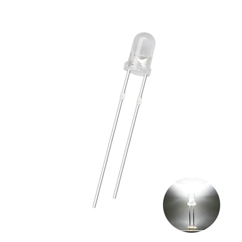 5Colors*20PCS=100PCS / 1Color=100pcs F3 3mm LED Diode Light Assorted Kit Green Blue White Yellow Red COMPONENT DIY kit