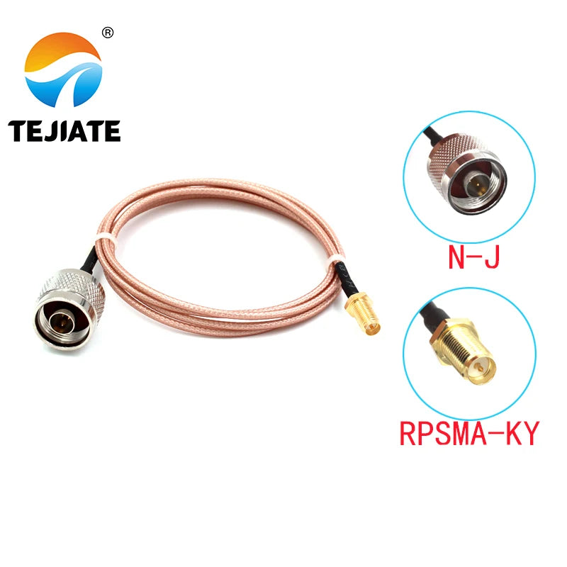 1PCS TEJIATE Adapter Cable RPSMA To N Type RPSMA-KY Convert N-J 8-90CM 1M 1.5M 2M Length Connector RG316 Wire