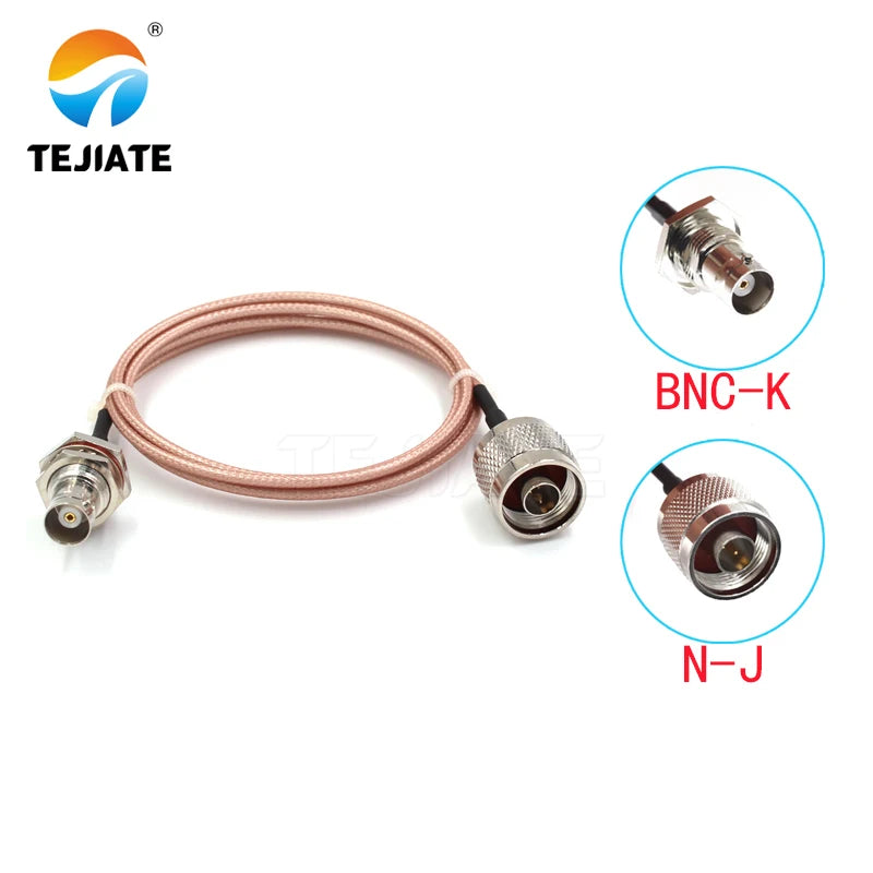 1PCS TEJIATE Adapter Cable N To BNC Type NJ Convert BNCK 8-90CM 1M 1.5M 2M Length Connector RG316 Wire
