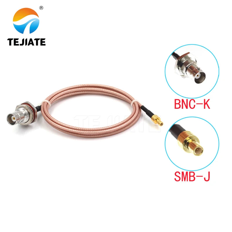 1PCS TEJIATE Adapter Cable SMB To BNC Type SMBJ Convert BNCK 8-90CM 1M 1.5M 2M Length Connector RG316 Wire