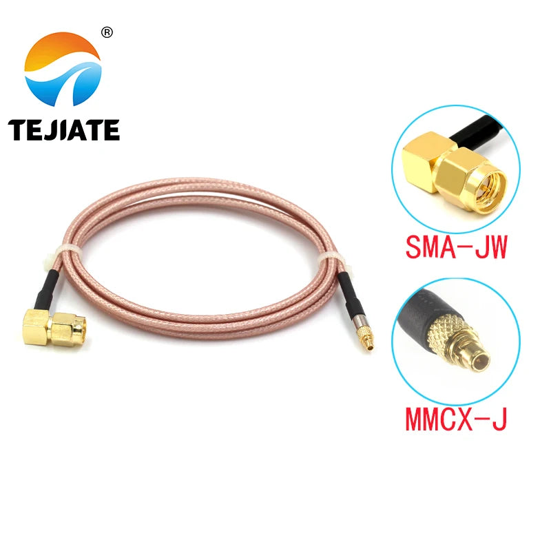 1PCS TEJIATE Adapter Cable MMCX To SMA MMCX-J Convert SMA-JW 8-90CM 1M 1.5M 2M Length Connector RG316 Wire
