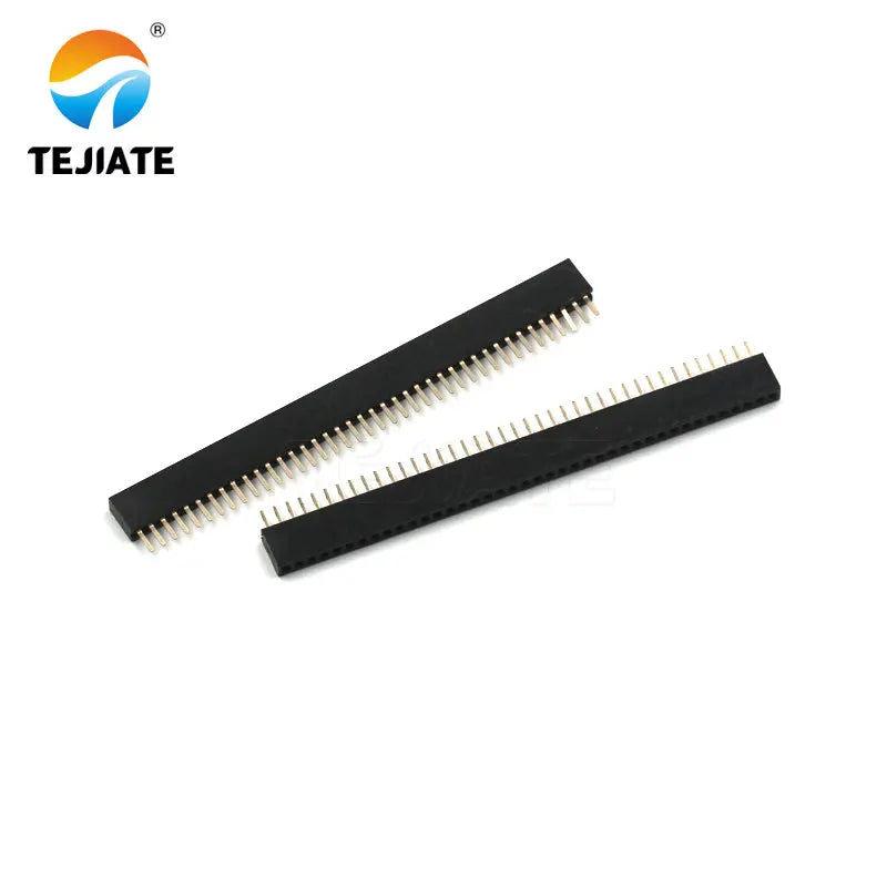 10PCS 1x40P 1.27MM Single Row Straight pin Gold Plated Row Female Header Plastic Height 4.3MM