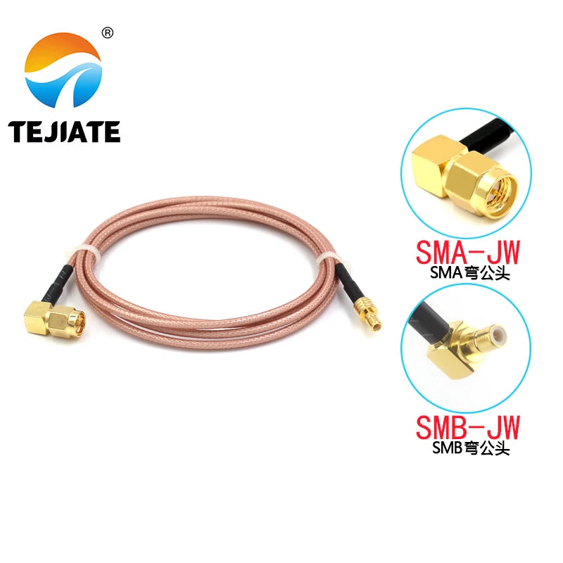 1PCS TEJIATE Adapter Cable SMB To SMA Type SMB-JW Convert SMA-JW 8-90CM 1M 1.5M 2M Length Connector RG316 Wire