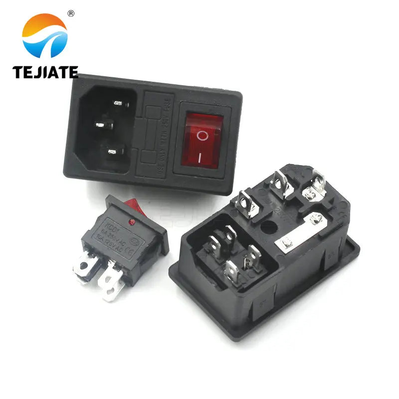 1PCS AC Three-core Plug Three-hole Socket Male/Female Header Charge-line Power-wire Pure Copper