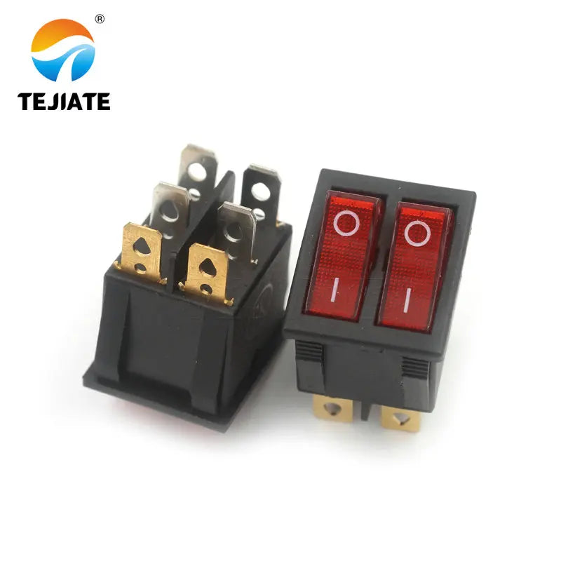 5PCS KCD4 Microswitch Electric Cooker Frying Pan Boat-type Toggle Switch Ship-type Seesaw 4/6 Feet 2/3 Gear Power Button Unit