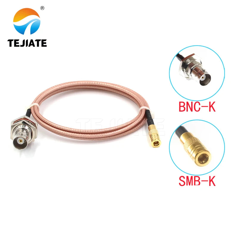1PCS TEJIATE Adapter Cable SMB To BNC Type SMBK Convert BNCK 8-90CM 1M 1.5M 2M Length Connector RG316 Wire