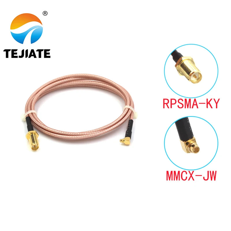 1PCS TEJIATE Adapter Cable MMCX To RPSMA Type MMCX-JW Convert RPSMA-KY 8-90CM 1M 1.5M 2M Length Connector RG316 Wire