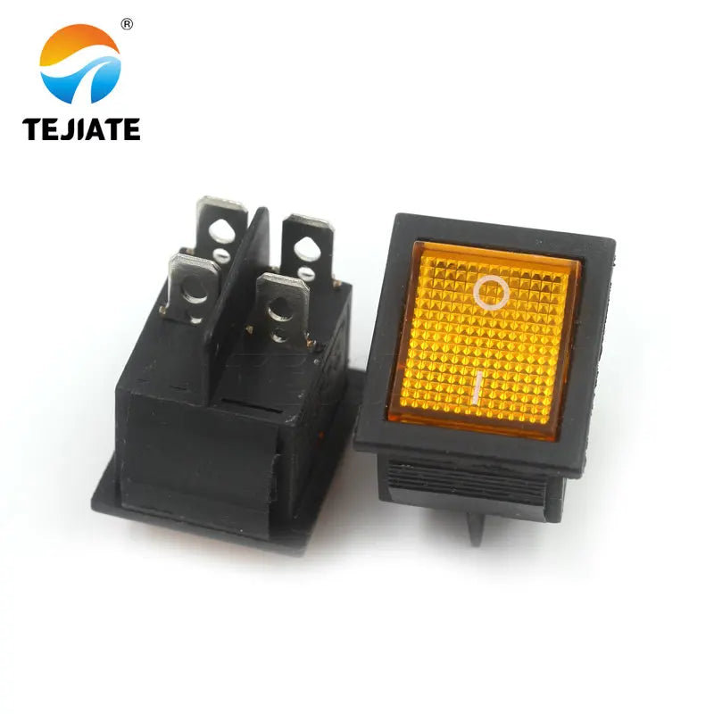 5PCS KCD4 Microswitch Electric Cooker Frying Pan Boat-type Toggle Switch Ship-type Seesaw 4/6 Feet 2/3 Gear Power Button Kit