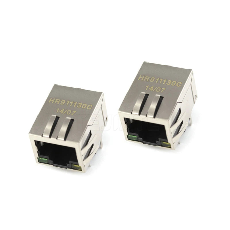 10PCS HR911130C HY911130C horizontal filter with lamp and shrapnel RJ45 gigabit network port