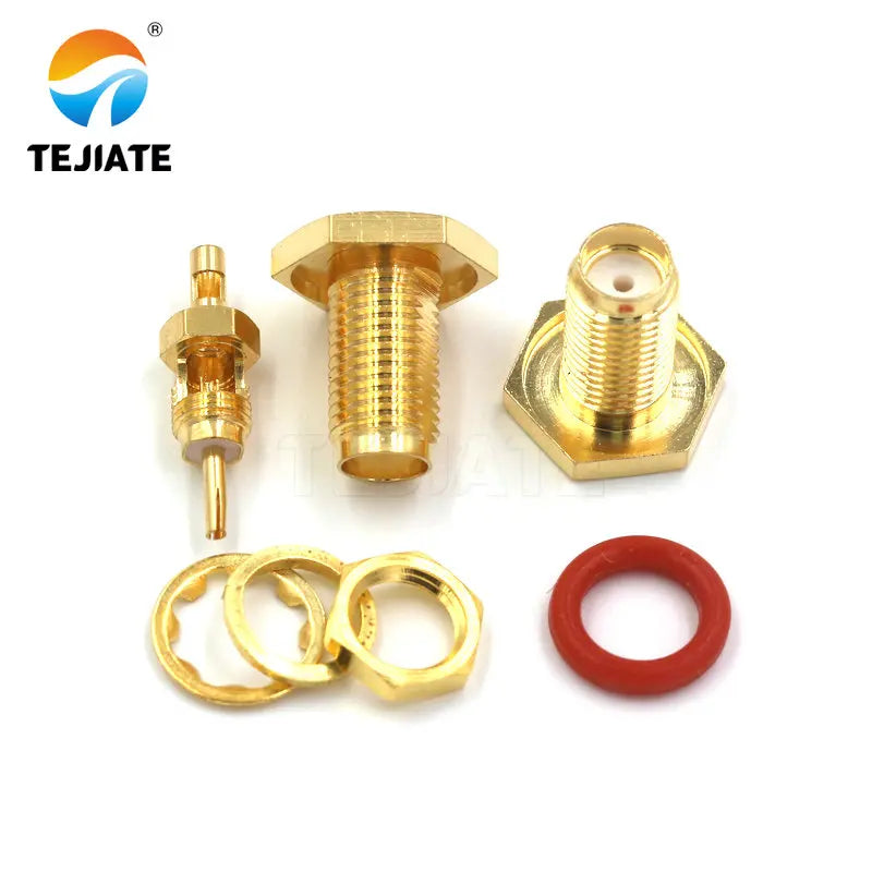 50PCS SMA Female/male Header RPSMA-KY/KWE-1.13 Outer Screw Inner Pin/hole Reverse Connection Pressure Welding Feeder Connector