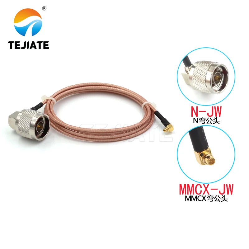 1PCS TEJIATE Adapter Cable N To MMCX Type NJW Convert MMCXJW 8-90CM 1M 1.5M 2M Length Connector RG316 Wire