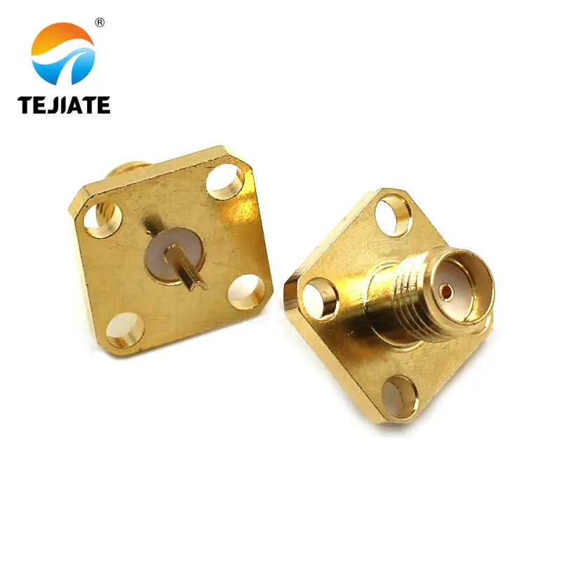 1PCS SMA KF-JFD-KFD 2/4 Hole Flange Square Connector Rhombic Female Base Adapter Waterproof Ring