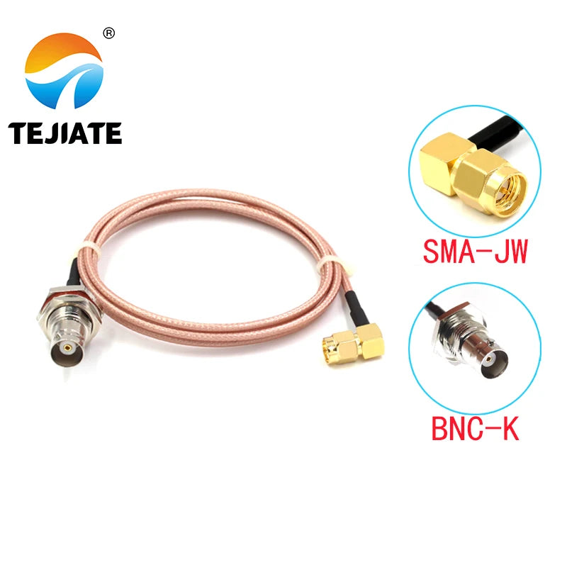 1PCS TEJIATE Adapter Cable BNC To SMA Type BNC-K Convert SMA-JW 8-90CM 1M 1.5M 2M Length Connector RG316 Wire