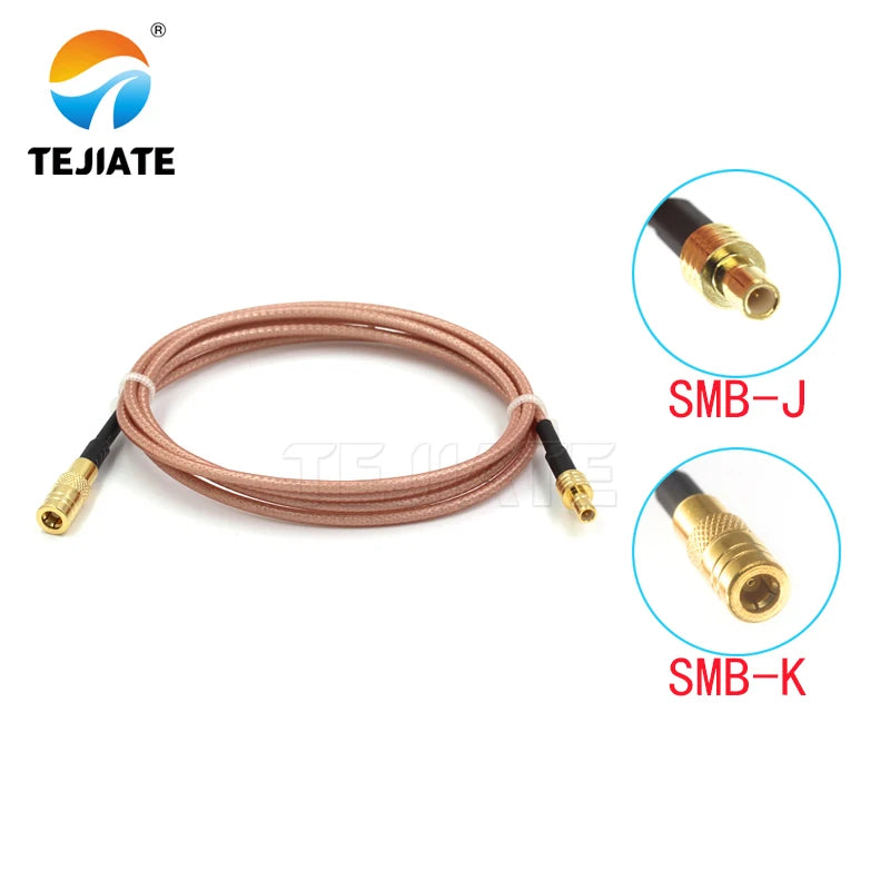 1PCS TEJIATE Adapter Cable SMB To SMB Type SMBJ Convert SMBK 8-90CM 1M 1.5M 2M Length Connector RG316 Wire