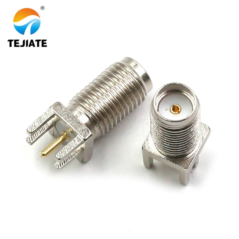 10PCS Antenna Base High Frequency Connector SMA-KE-KHD Skew Foot Outer Screw Inner Pin/Hole Spacing 1.7mm Nickel-plated