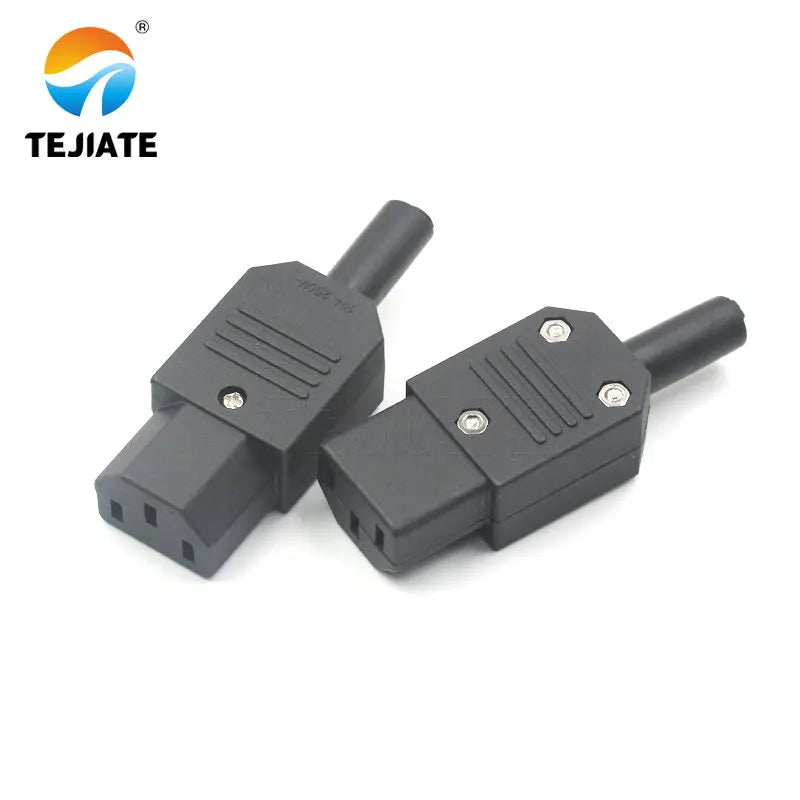 1PCS AC Three-core Plug Three-hole Socket Male/Female Header Charge-line Power-wire Pure Copper