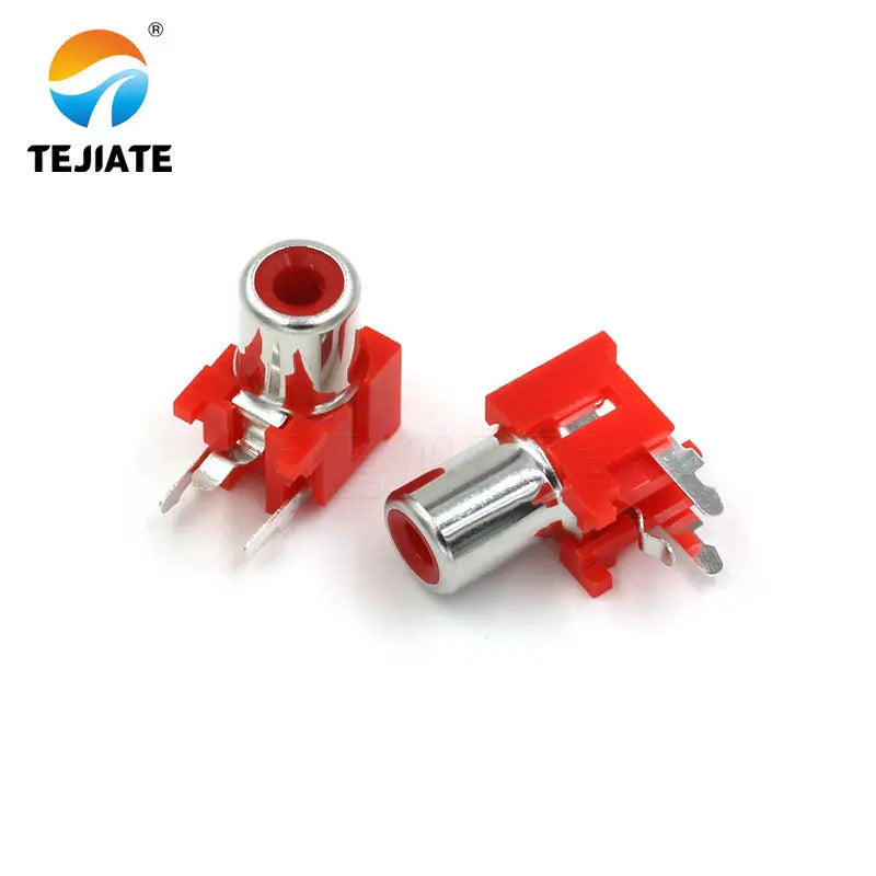 5PCS RCA Lotus Socket 1/4 Hole AV Base Connector Three Feet Adapter Audio Signal Input Socket