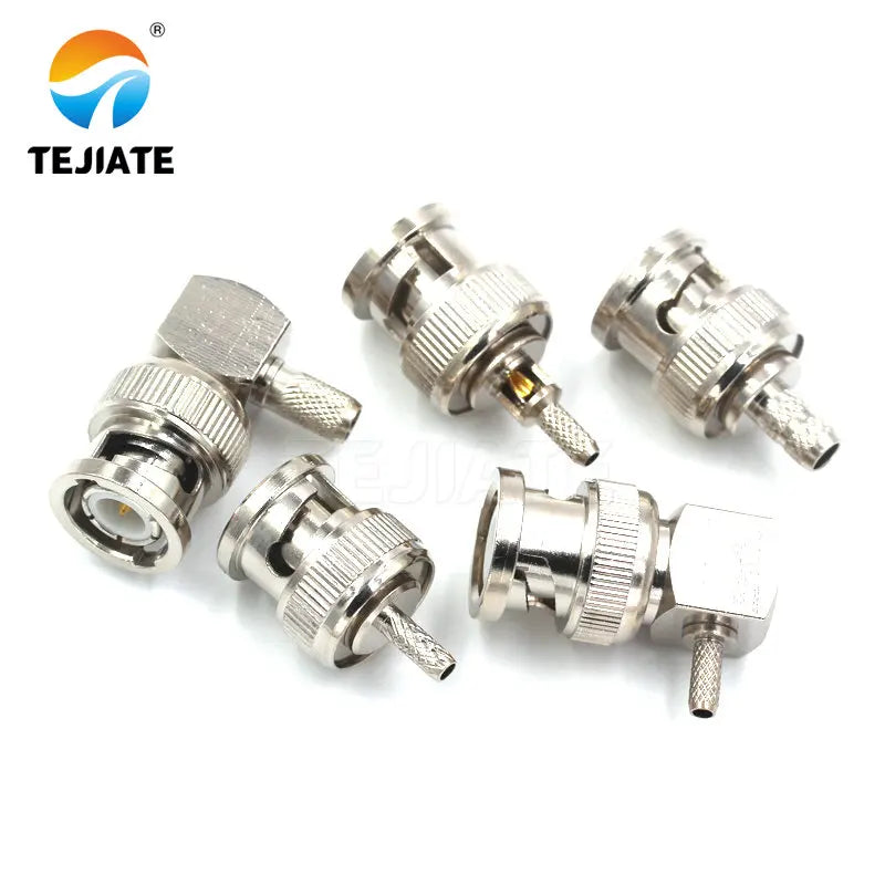 1PCS BNC Adapter J-1.5 J-3 JW-1.5 JW-3 Q9 Male Header Bent Type Right Angle Crimp Feeder Match For RG58/142/316