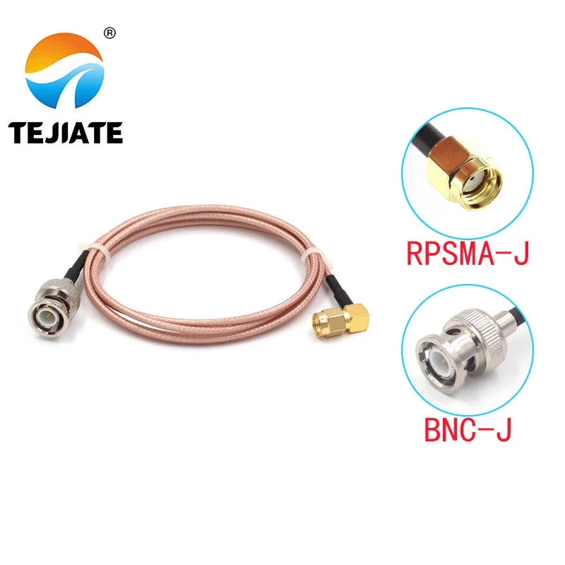 1PCS TEJIATE Adapter Cable RPSMA To BNC RPSMA-J Convert BNC-J 8-90CM 1M 1.5M 2M Length Connector RG316 Wire