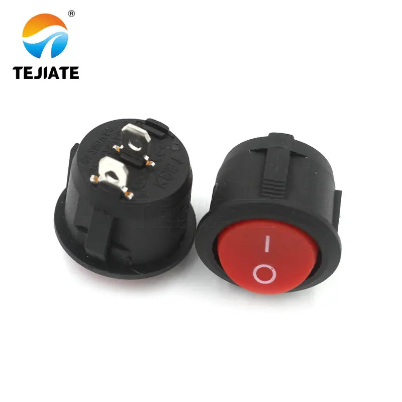 5PCS Ship-type Power Switch Round Seesaw Microswitch KCD1-105 10A/125V 6A/250V 2 Feet 2 Gear Red/Black