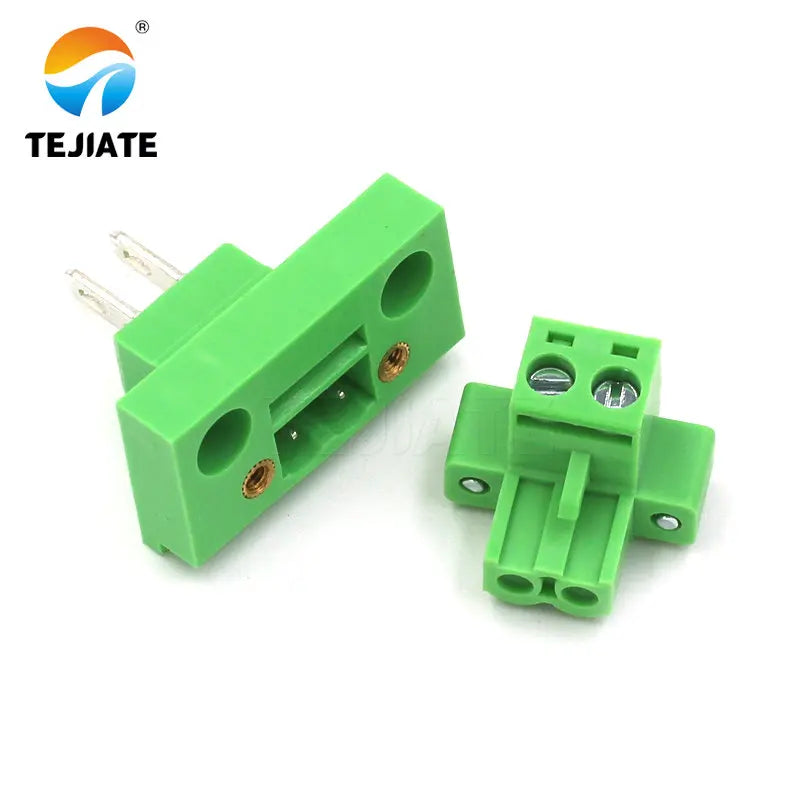 1Pairs Through-wall Terminal KF2EDGKMB 5.08MM 2P 3P 4P 5P 6P 8P 10P 12P Screw Fastened Green Product Best Quality