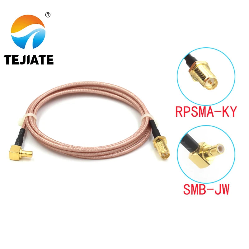1PCS TEJIATE Adapter Cable SMB To RPSMA Type SMB-JW Convert RPSMA-KY 8-90CM 1M 1.5M 2M Length Connector RG316 Wire