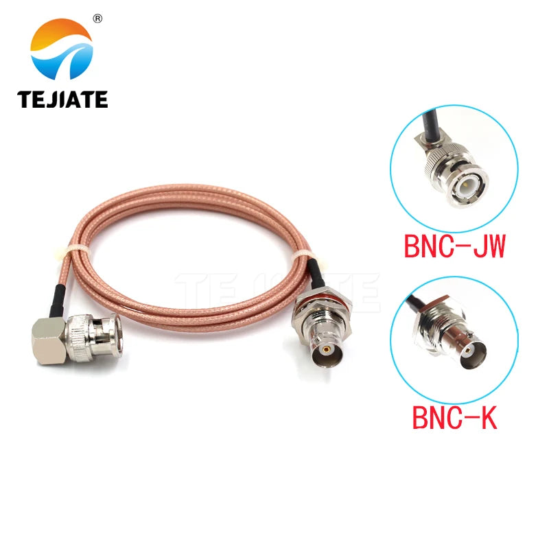 1PCS TEJIATE Adapter Cable BNC To BNC Type BNCK Convert BNCJW 8-90CM 1M 1.5M 2M Length Connector RG316 Wire