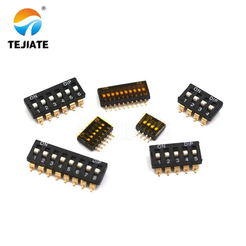 5PCS Toggle Switch Paster Type Up Pulling DIP Snap Switches 1.27MM 2/4/5/6/8/10P Black Dial Address Switch
