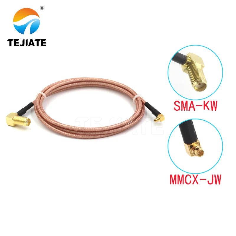 1PCS TEJIATE Adapter Cable MMCX To SMA Type MMCXJW Convert SMAKW 8-90CM 1M 1.5M 2M Length Connector RG316 Wire