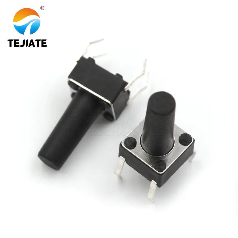 100PCS DIP Microswitch Tact Switch Press-button Switch Vertical Key Switch 6*6*4.3/4.5/5/6/7/7.5/8/9/10/11/12/13MM 4 Feet